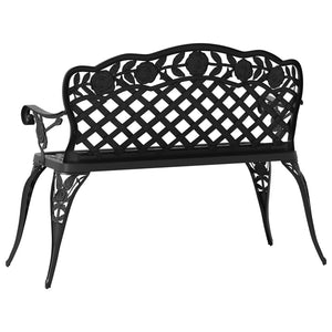 Garden Bench 108 Cm Cast Aluminium Black