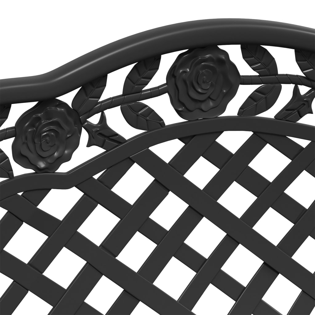 Garden Bench 108 Cm Cast Aluminium Black