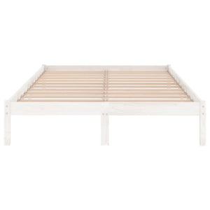 Bed Frame White Solid Wood 183X203 Cm King Size