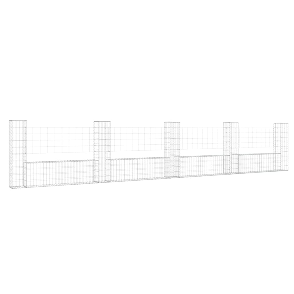 U-Shape Gabion Basket With 5 Posts Iron