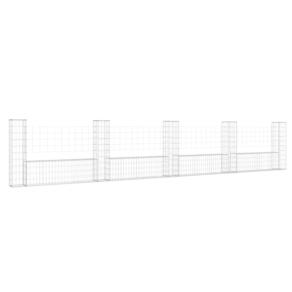 U-Shape Gabion Basket With 5 Posts Iron