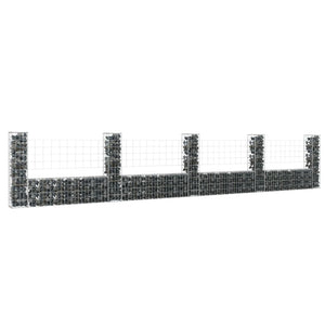 U-Shape Gabion Basket With 5 Posts Iron