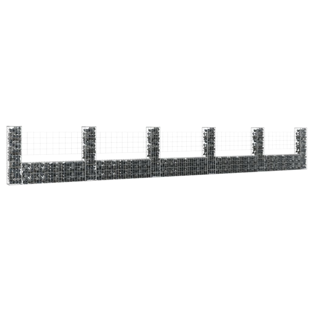 U-Shape Gabion Basket With 6 Posts Iron