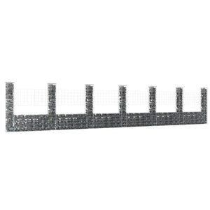 U-Shape Gabion Basket With 7 Posts Iron