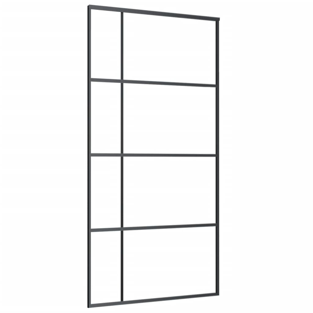 Sliding Door Frosted Esg Glass And Aluminium 102.5X205 Cm Black