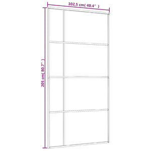 Sliding Door Frosted Esg Glass And Aluminium 102.5X205 Cm Black