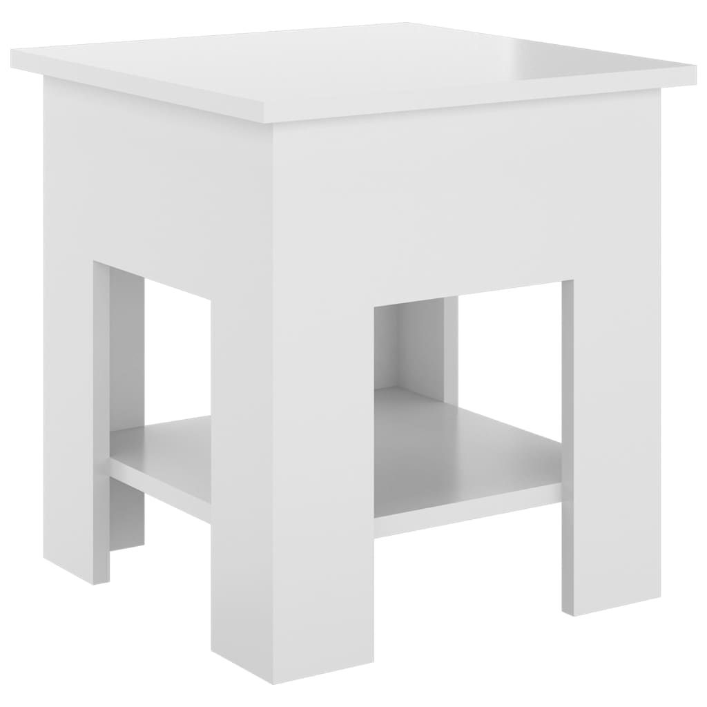 Coffee Table High Gloss White 40X40x42 Cm Engineered Wood