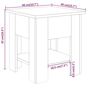 Coffee Table High Gloss White 40X40x42 Cm Engineered Wood