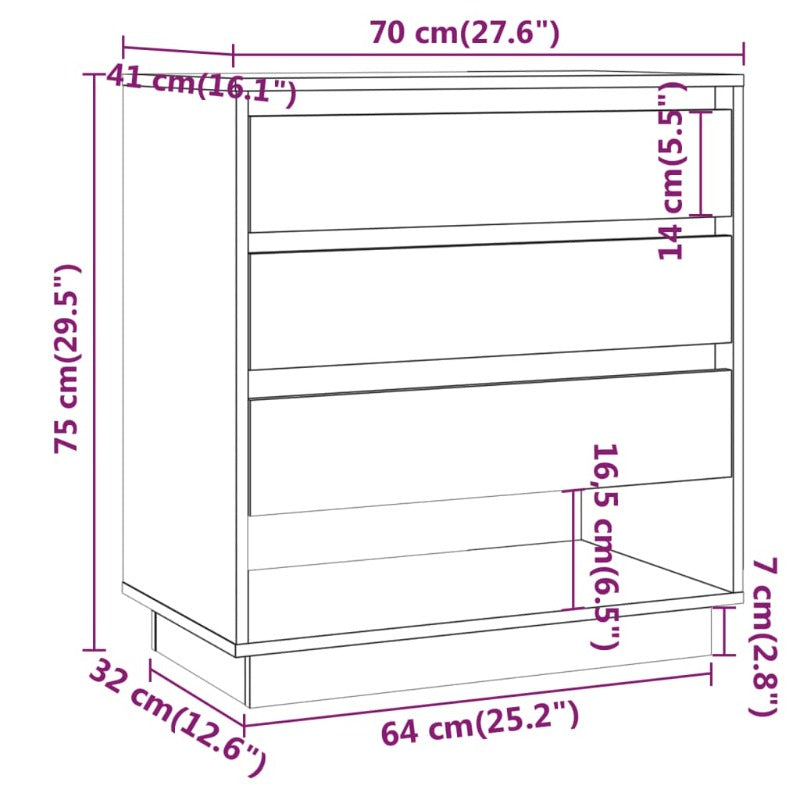 Sideboard Grey Sonoma 70X41x75 Cm Engineered Wood