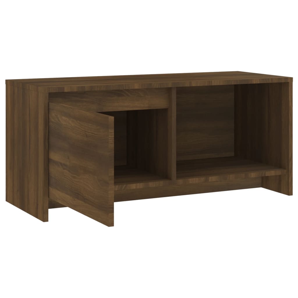 Tv Cabinet Brown Oak 90X35x40 Cm Engineered Wood