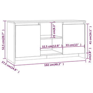 Tv Cabinet Brown Oak 102X37.5X52.5 Cm Engineered Wood