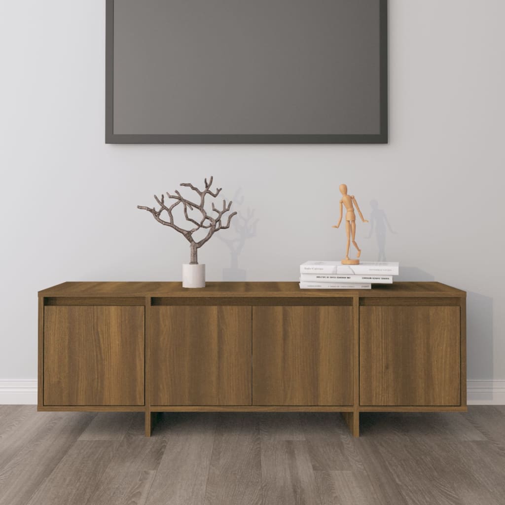 Tv Cabinet Brown Oak 120X30x40.5 Cm Engineered Wood