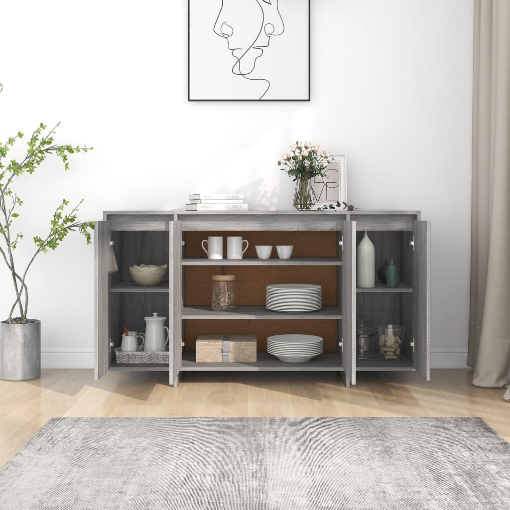 Sideboard Grey Sonoma 135X41x75 Cm Engineered Wood