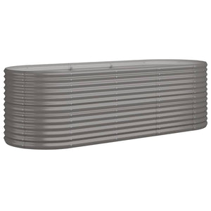 Garden Raised Bed Powder-Coated Steel 224X80x68 Cm Grey