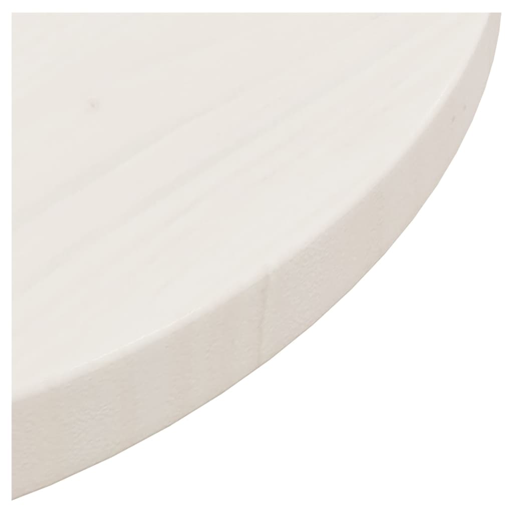 Table Top White 40X2.5 Cm Solid Wood Pine