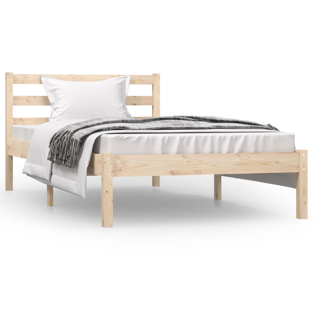 Bed Frame Solid Wood Pine 92X187 Cm Single Size