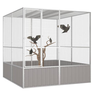 Bird Cage Grey 213.5X217.5X211.5 Cm Galvanised Steel