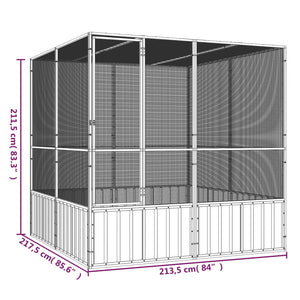 Bird Cage Grey 213.5X217.5X211.5 Cm Galvanised Steel