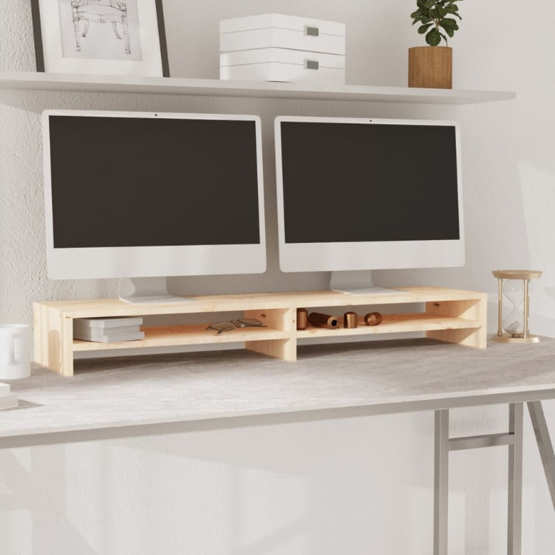 Monitor Stand 100X24x13 Cm Solid Wood Pine