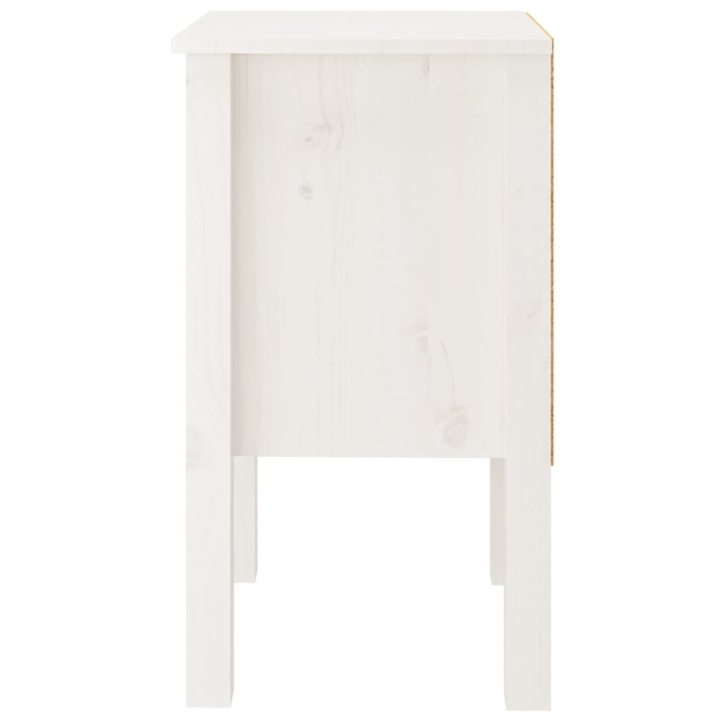 Bedside Cabinet White 40X35x61.5 Cm Solid Wood Pine