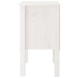 Bedside Cabinet White 40X35x61.5 Cm Solid Wood Pine