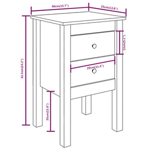 Bedside Cabinet White 40X35x61.5 Cm Solid Wood Pine