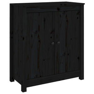 Sideboard Black 70X35x80 Cm Solid Wood Pine