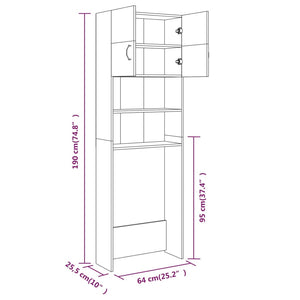 Washing Machine Cabinet Grey Sonoma