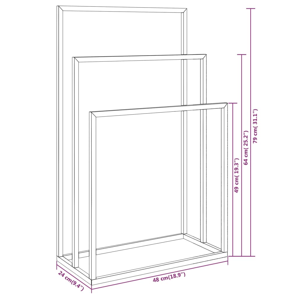 Freestanding Towel Rack White 48X24x79 Cm Iron