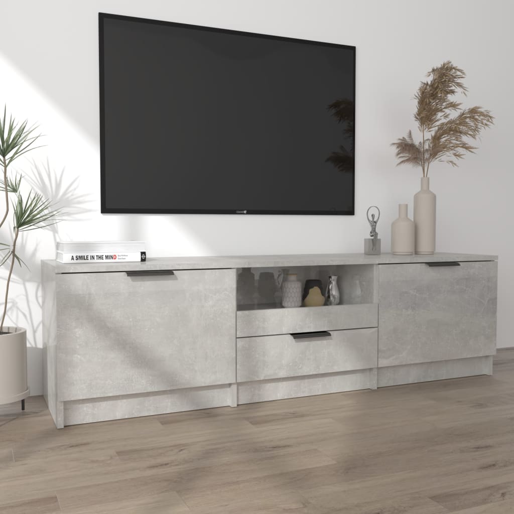 Tv Cabinet Concrete Grey 140X35x40 Cm Engineered Wood