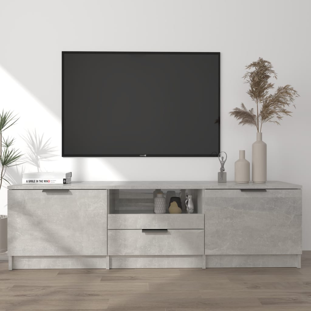 Tv Cabinet Concrete Grey 140X35x40 Cm Engineered Wood