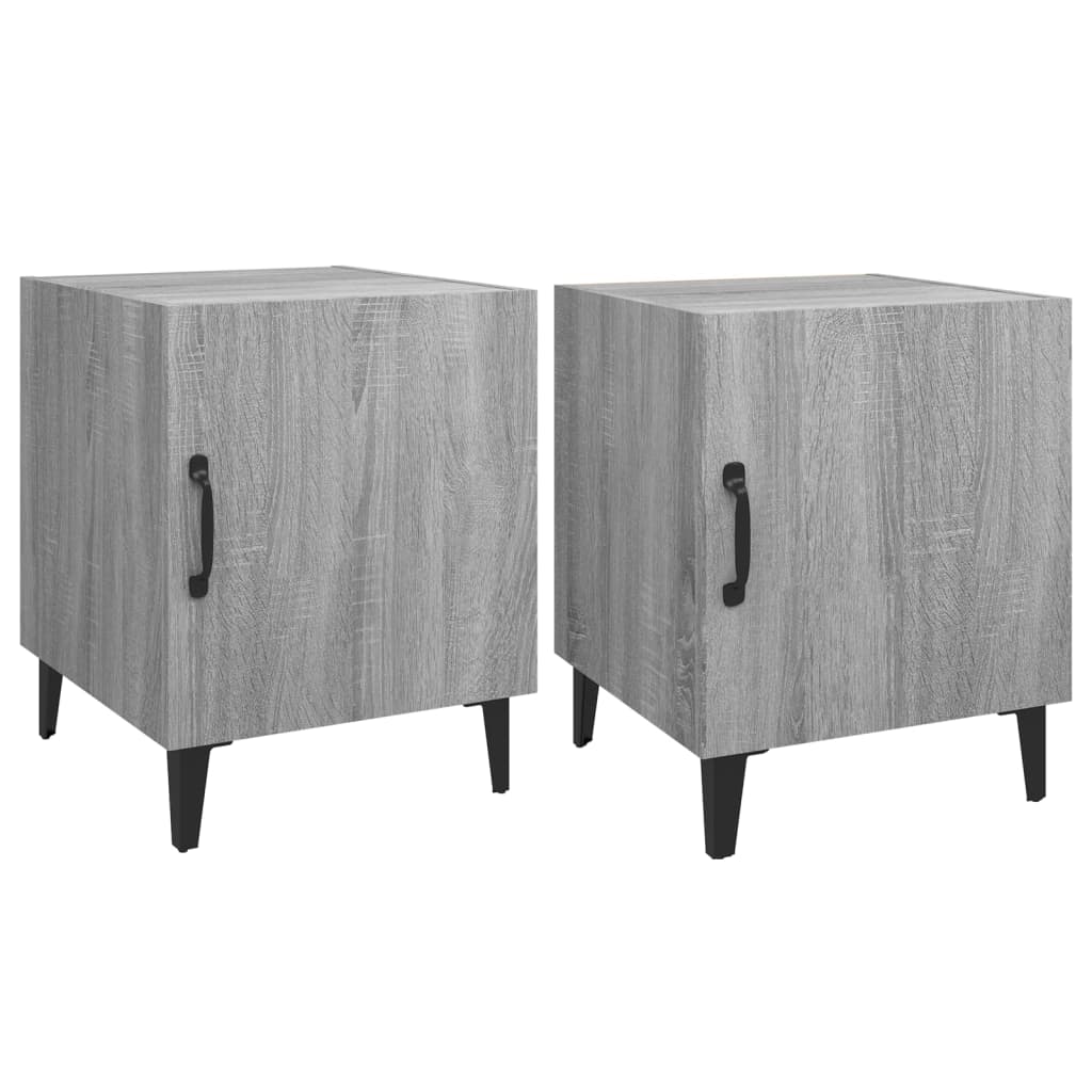 Bedside Cabinets 2 Pcs Grey Sonoma Engineered Wood