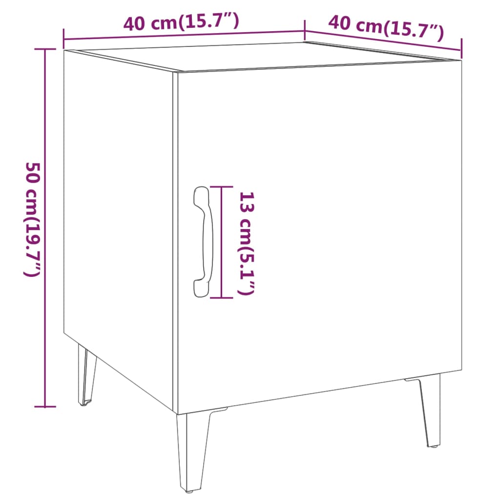 Bedside Cabinets 2 Pcs Grey Sonoma Engineered Wood