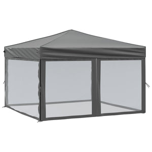 Folding Party Tent With Sidewalls Anthracite 3X3 M