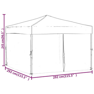 Folding Party Tent With Sidewalls Anthracite 3X3 M