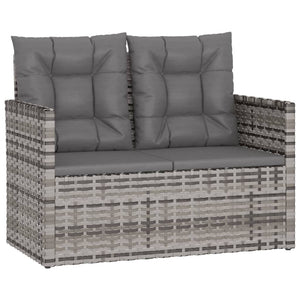 4 Piece Outdoor Lounge Set With Cushions Poly Rattan Grey