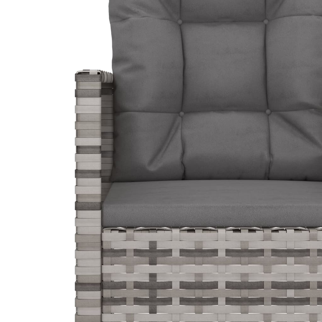 4 Piece Outdoor Lounge Set With Cushions Poly Rattan Grey