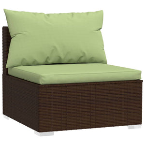 2 Piece Garden Lounge Set With Cushions Poly Rattan Brown