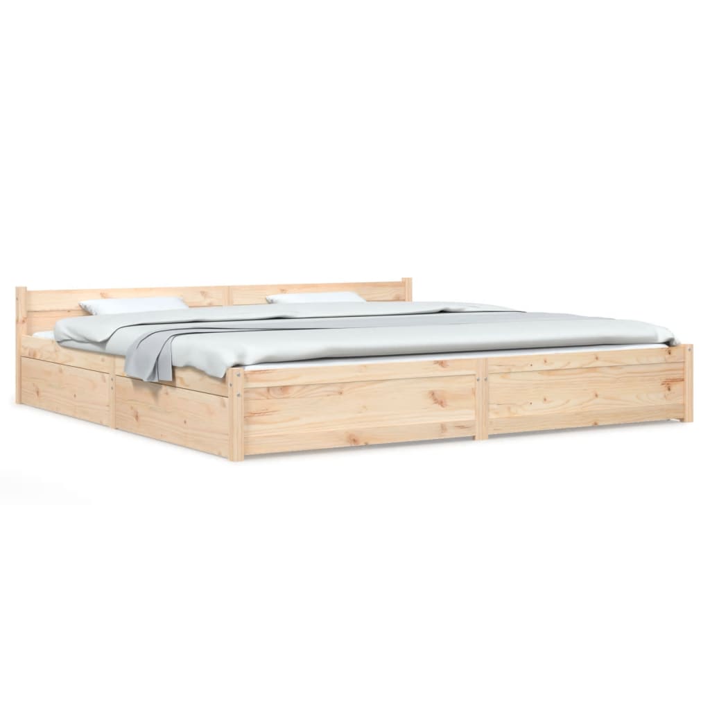 Bed Frame With Drawers 183X203 Cm King Size