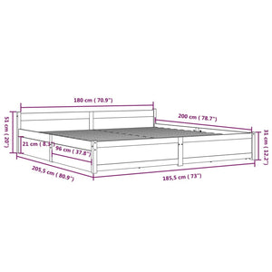 Bed Frame With Drawers 183X203 Cm King Size