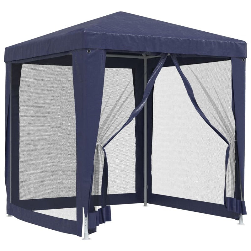 Party Tent With 4 Mesh Sidewalls Blue 2X2 Hdpe