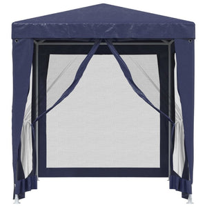 Party Tent With 4 Mesh Sidewalls Blue 2X2 Hdpe