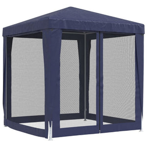 Party Tent With 4 Mesh Sidewalls Blue 2X2 Hdpe