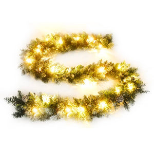 Christmas Garland With Led Lights Green 2.7 M Pvc