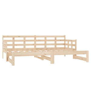 Pull-Out Day Bed Solid Wood Pine 2X(92X187) Cm Single Size