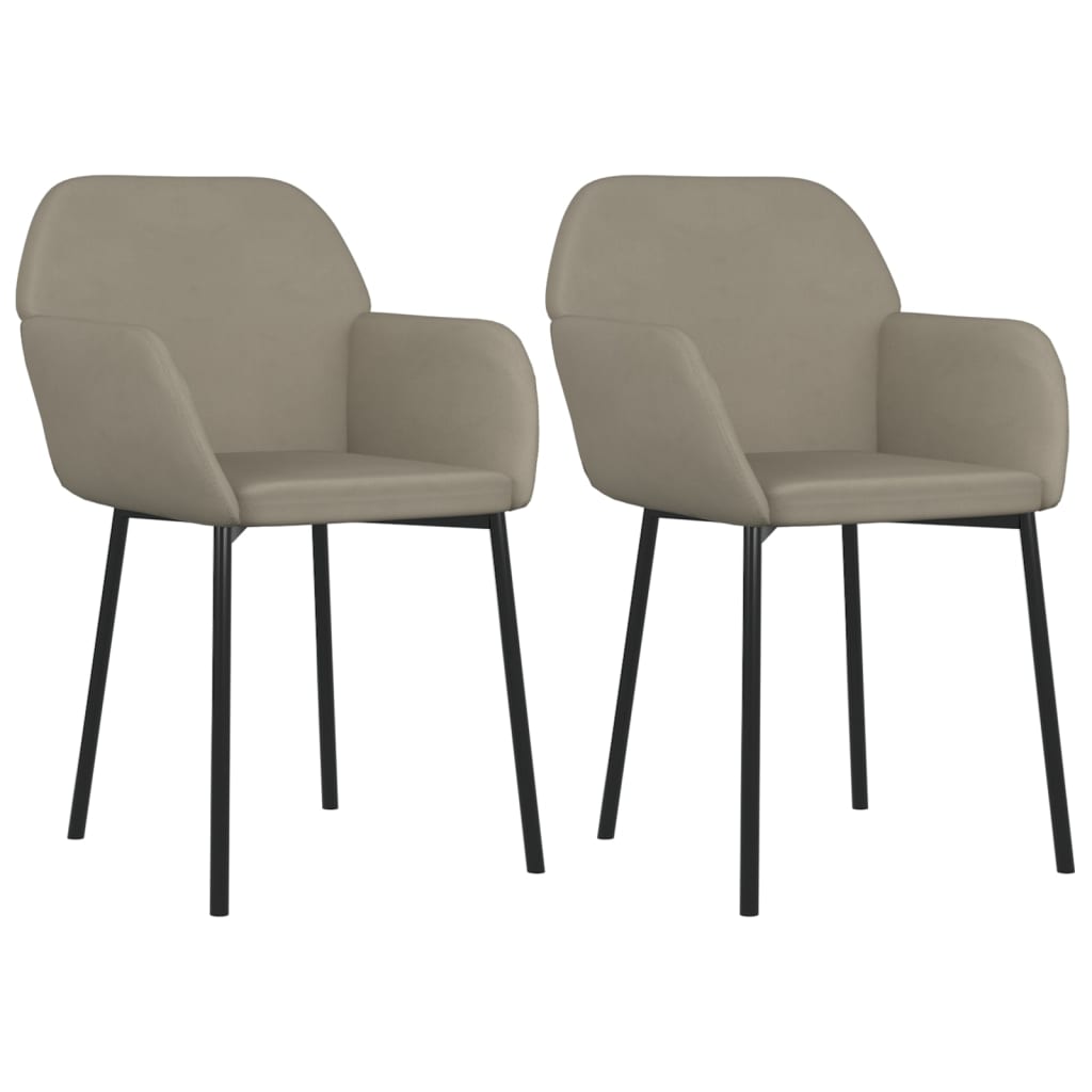 Dining Chairs 2 Pcs Light Grey Velvet