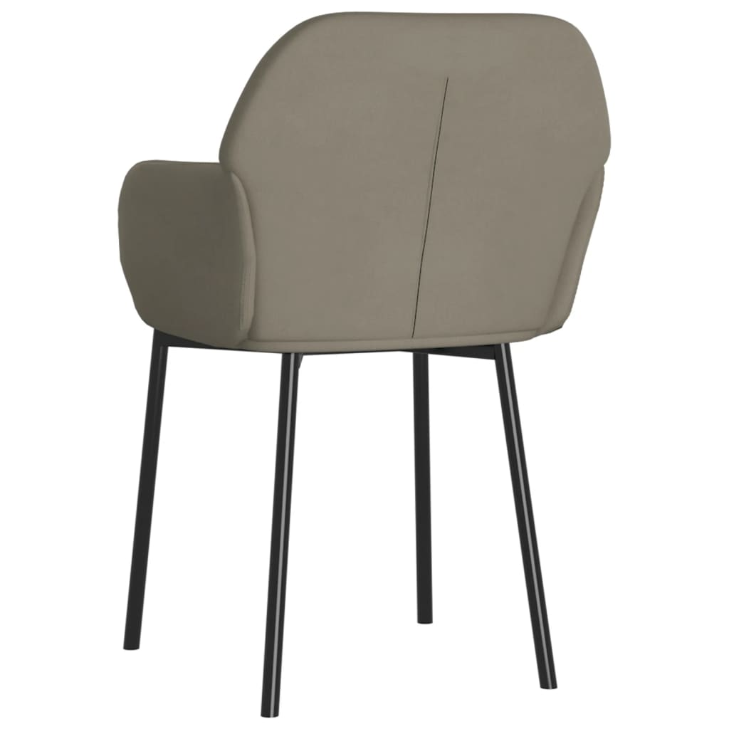 Dining Chairs 2 Pcs Light Grey Velvet