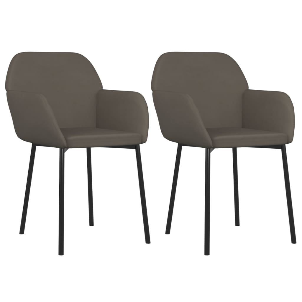 Dining Chairs 2 Pcs Dark Grey Velvet