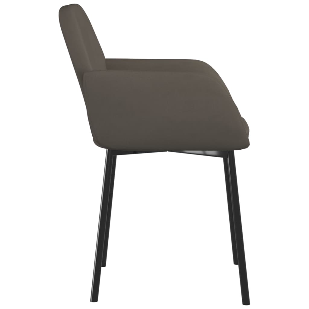 Dining Chairs 2 Pcs Dark Grey Velvet