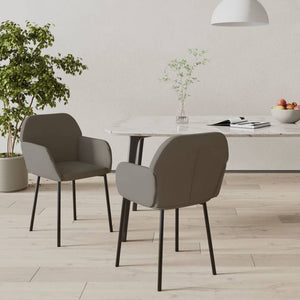 Dining Chairs 2 Pcs Dark Grey Velvet